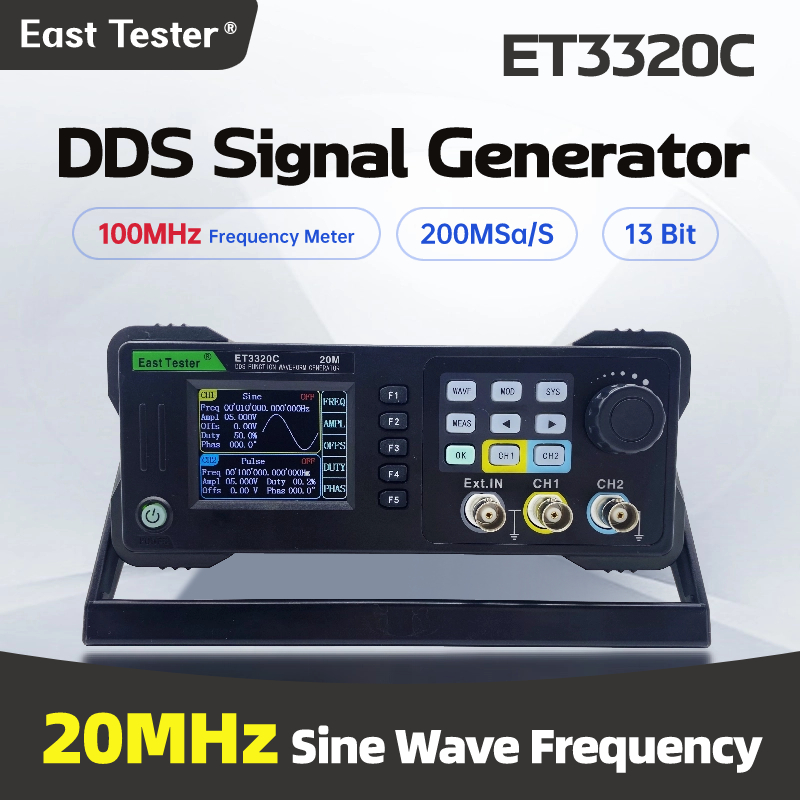 Dual Channel Arbitrary Waveform Function Generator 60Mhz - East Tester Mini Fungsi Saluran Ganda