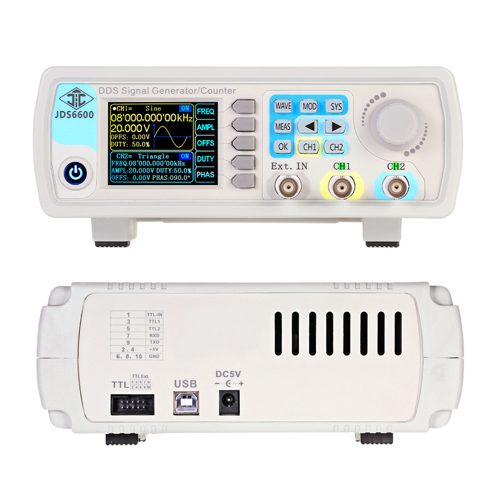 Dual Channel Arbitrary Waveform Function Generator 60Mhz - YAO JDS6600 15/30/40/50/60MHz Generator Sinyal Fungsi